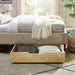 MUSEHOMEINC Solid Wood Under Bed Storage Drawer with 4-Wheels for Bedroom,Suggested for Queen&King Size Platform Bed,Natural