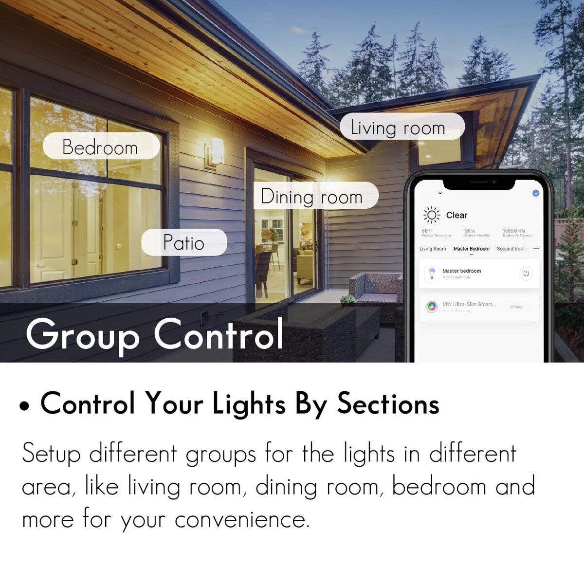 MW Lighting BR30 LED RGBW Smart WIFI Bulb, 800 Lumens, E26 Screw Base - white