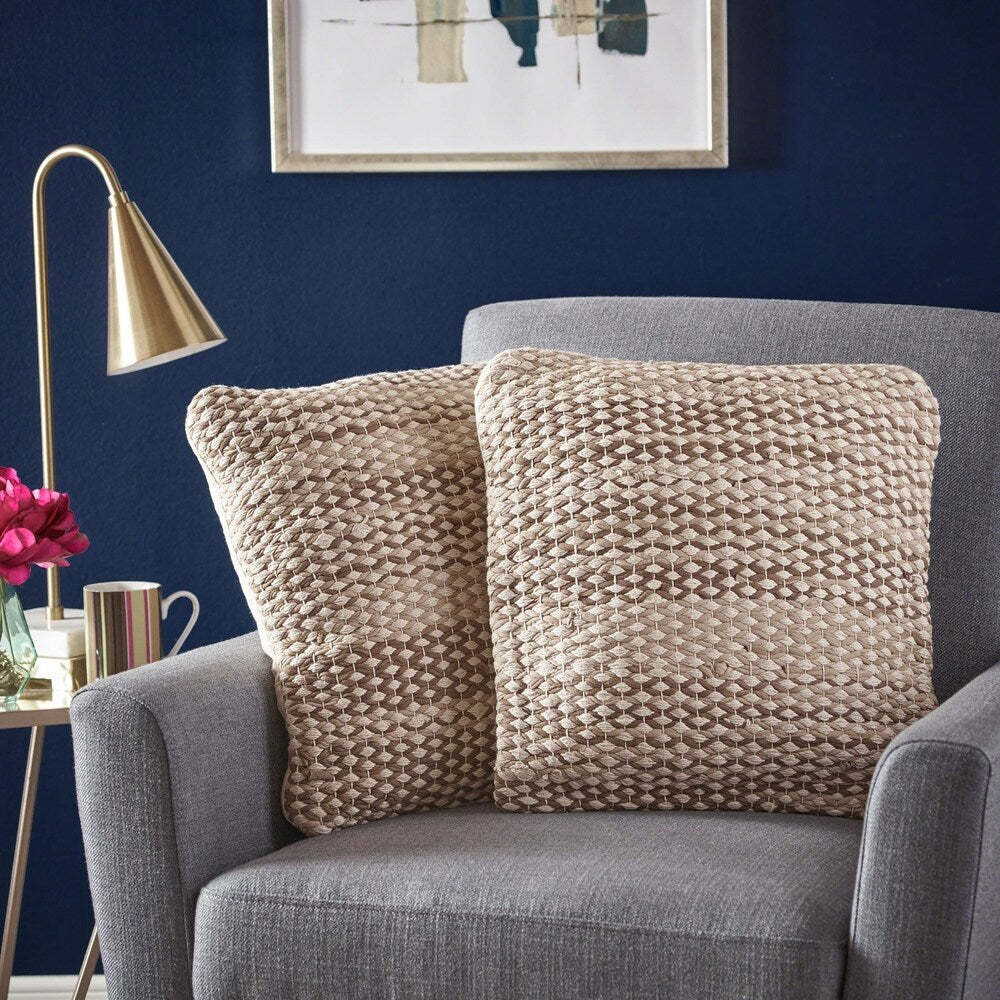 Mabel 17 Inch Cotton Decorative Throw Pillow (Set of 2) by Christopher Knight Home