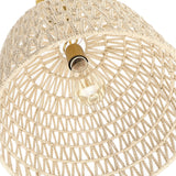 Mabelle 1-Light Gold Bohemian Island Pendant Light with Dome Woven Shade - 12 in. W