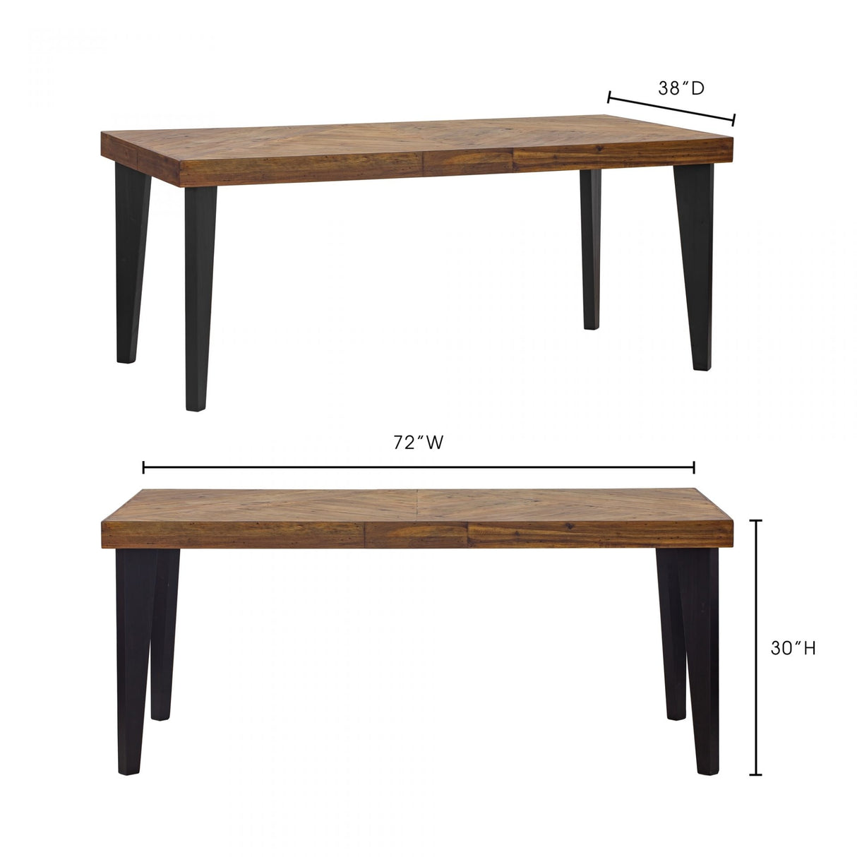 Macari Parisi Rustic Solid Acacia Dining Table