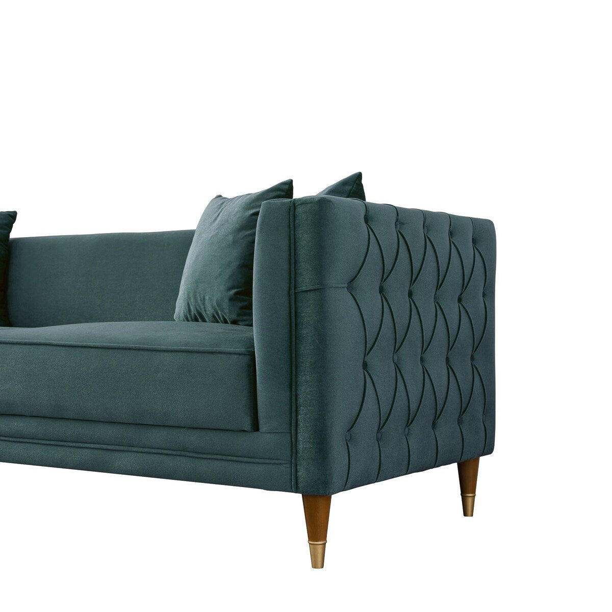Macey Mid-Century Modern Rectangular Pillow Back Velvet Sofa