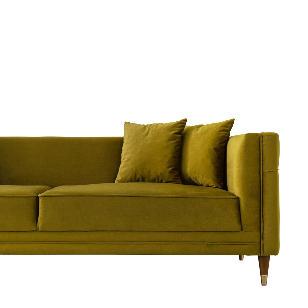 Macey Mid-Century Modern Rectangular Pillow Back Velvet Sofa