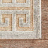 Demetria Geometric Beige/ Light Blue Area Rug (7'6" x 9'6") - 7'6" x 9'6"/Surplus