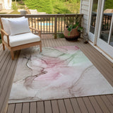 Machine Washable Indoor/ Outdoor Abstract Chantille Rug