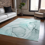 Machine Washable Indoor/ Outdoor Abstract Chantille Rug
