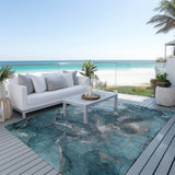 Machine Washable Indoor/ Outdoor Abstract Chantille Rug