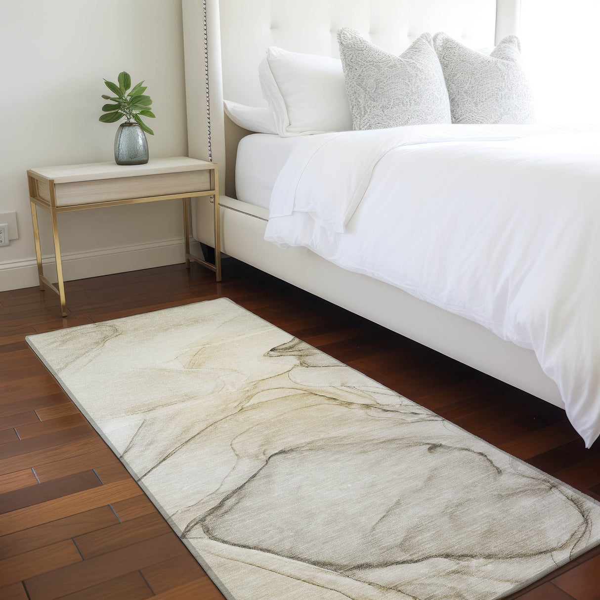 Machine Washable Indoor/ Outdoor Abstract Chantille Rug