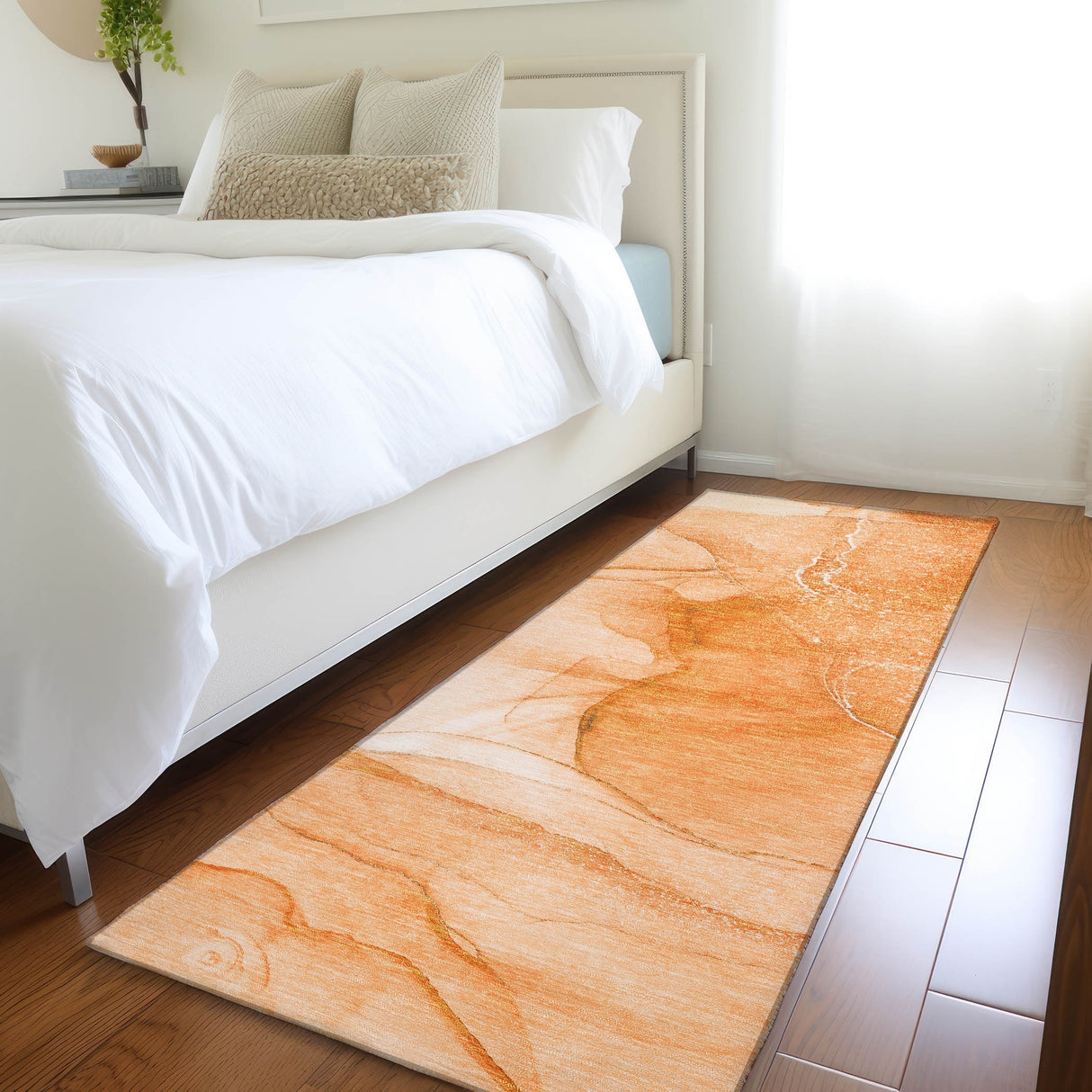 Machine Washable Indoor/ Outdoor Abstract Chantille Rug
