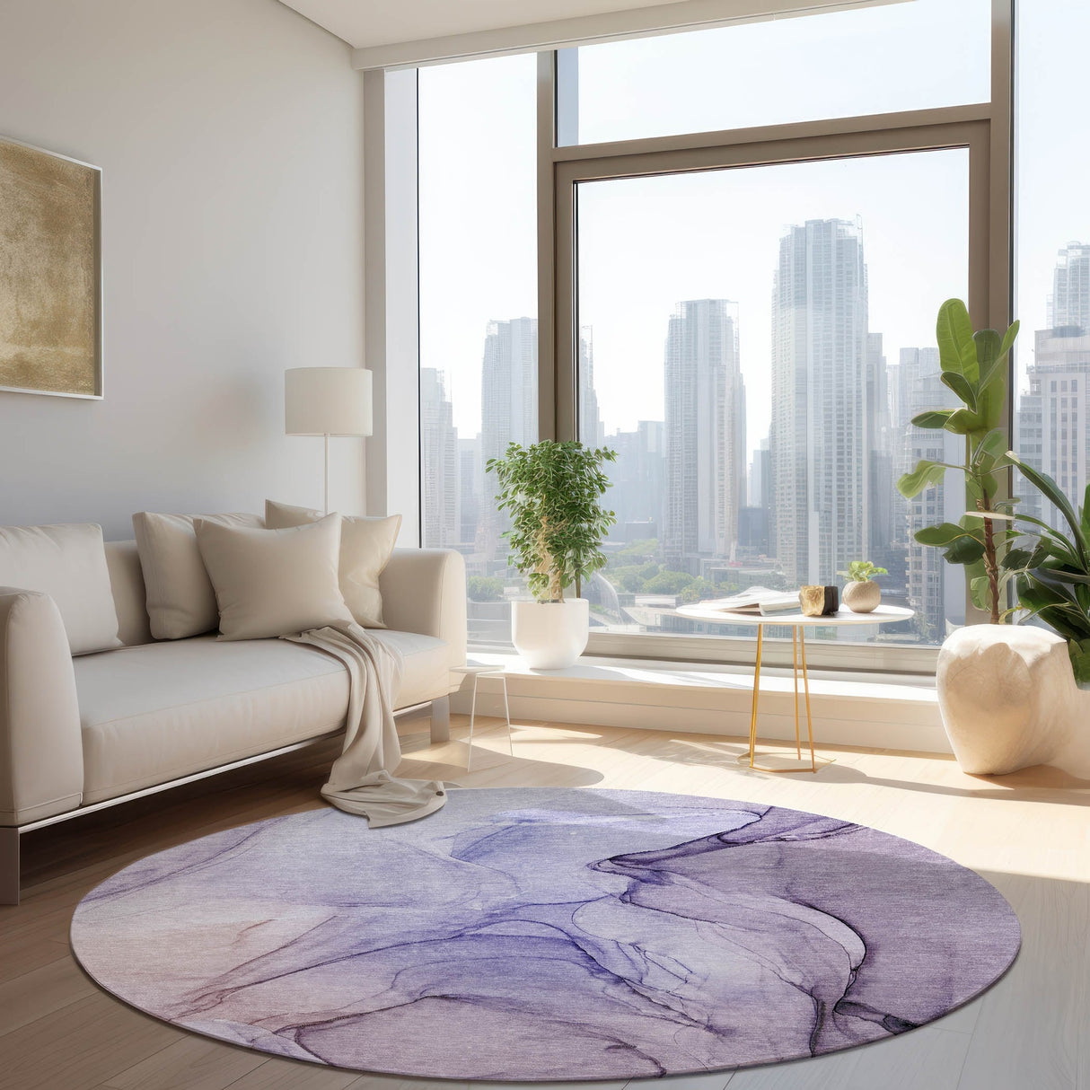 Machine Washable Indoor/ Outdoor Abstract Chantille Rug