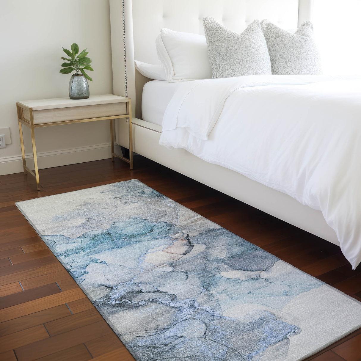 Machine Washable Indoor/ Outdoor Abstract Chantille Rug