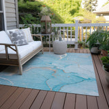 Machine Washable Indoor/ Outdoor Abstract Chantille Rug
