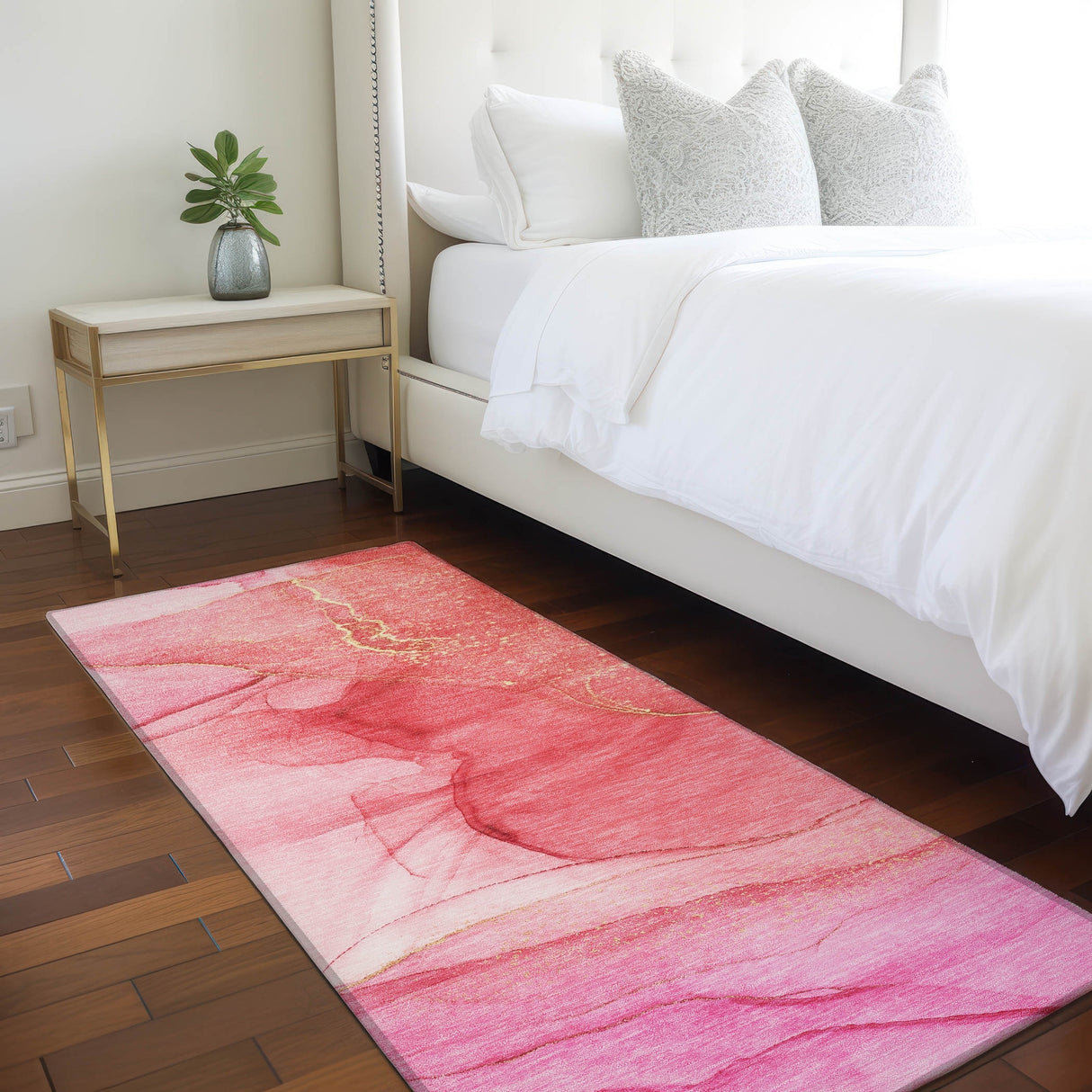 Machine Washable Indoor/ Outdoor Abstract Chantille Rug