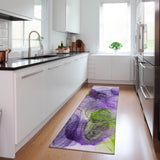 Machine Washable Indoor/ Outdoor Abstract Circles Chantille Rug