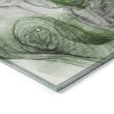 Machine Washable Indoor/ Outdoor Abstract Circles Chantille Rug