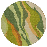 Machine Washable Indoor/ Outdoor Abstract Contemporary Chantille Rug