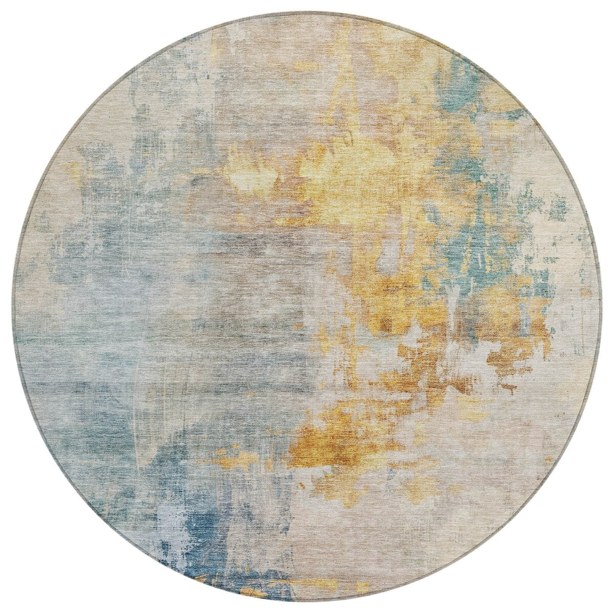 Machine Washable Indoor/ Outdoor Abstract Contemporary Chantille Rug