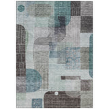 Machine Washable Indoor/ Outdoor Abstract Contemporary Chantille Rug