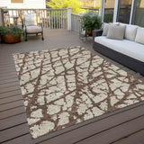 Machine Washable Indoor/ Outdoor Abstract Contemporary Chantille Rug