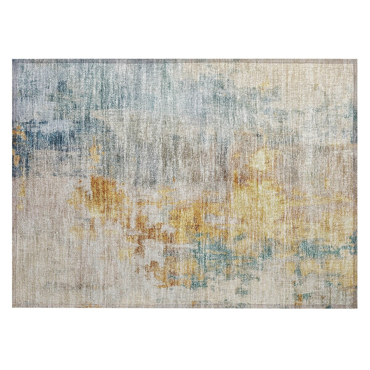 Machine Washable Indoor/ Outdoor Abstract Contemporary Chantille Rug