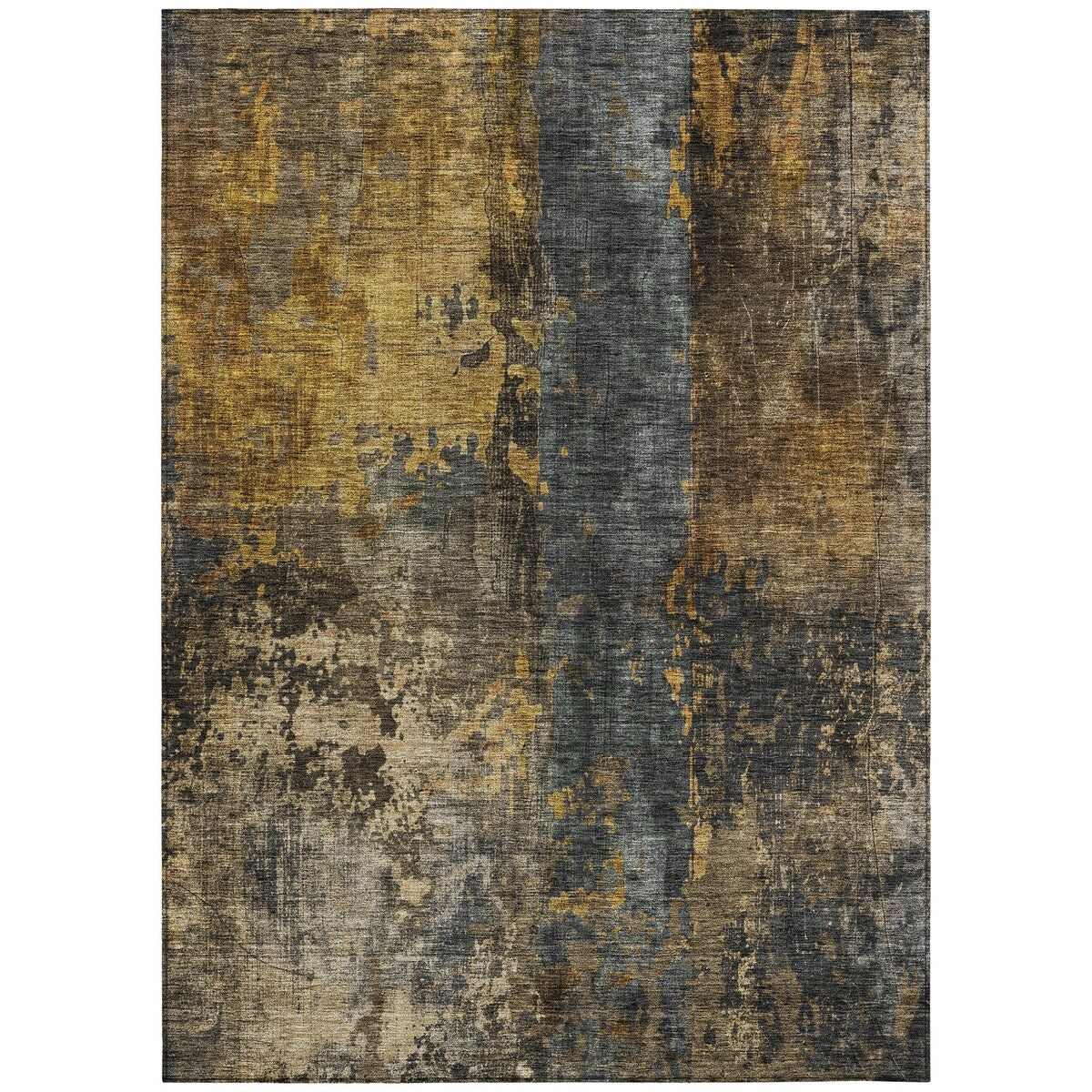 Machine Washable Indoor/ Outdoor Abstract Contemporary Chantille Rug