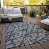Machine Washable Indoor/ Outdoor Abstract Contemporary Chantille Rug