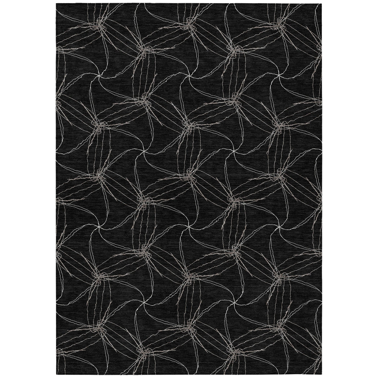 Machine Washable Indoor/ Outdoor Abstract Contemporary Chantille Rug