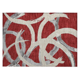 Machine Washable Indoor/ Outdoor Abstract Contemporary Chantille Rug