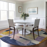 Machine Washable Indoor/ Outdoor Abstract Contemporary Chantille Rug