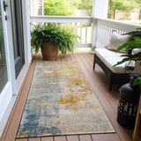 Machine Washable Indoor/ Outdoor Abstract Contemporary Chantille Rug
