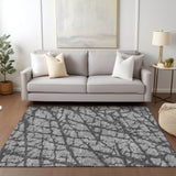 Machine Washable Indoor/ Outdoor Abstract Contemporary Chantille Rug