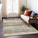 Machine Washable Indoor/ Outdoor Abstract Contemporary Chantille Rug
