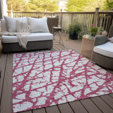 Machine Washable Indoor/ Outdoor Abstract Contemporary Chantille Rug