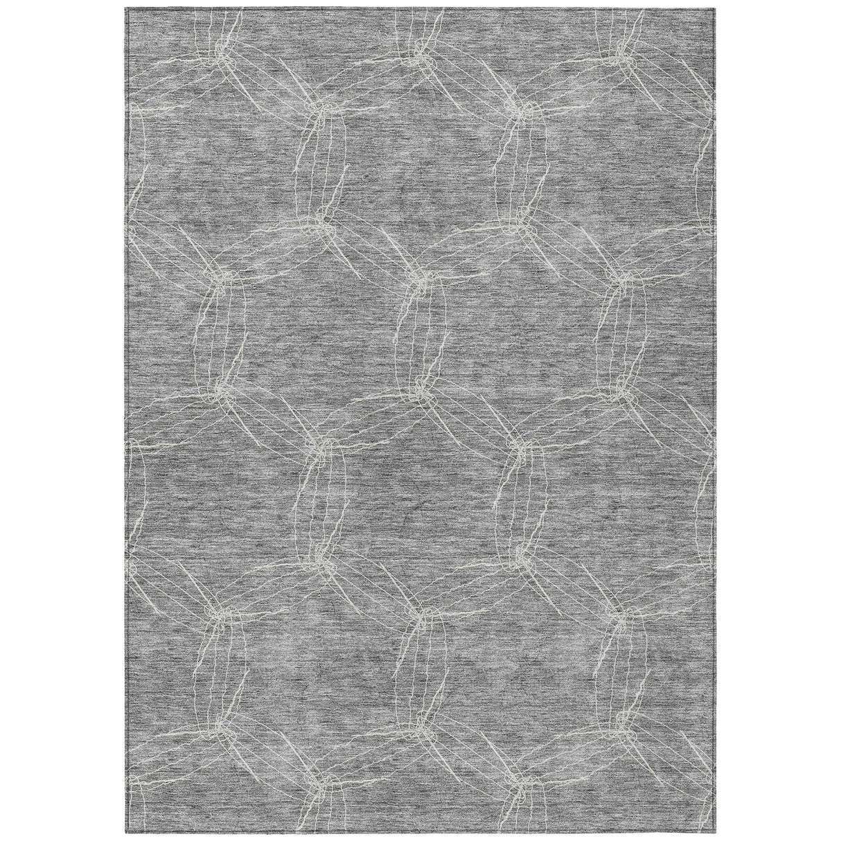 Machine Washable Indoor/ Outdoor Abstract Contemporary Chantille Rug