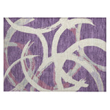 Machine Washable Indoor/ Outdoor Abstract Contemporary Chantille Rug