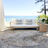 Machine Washable Indoor/ Outdoor Abstract Contemporary Chantille Rug