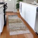 Machine Washable Indoor/ Outdoor Abstract Contemporary Chantille Rug