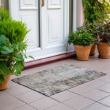 Machine Washable Indoor/ Outdoor Abstract Contemporary Chantille Rug