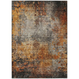 Machine Washable Indoor/ Outdoor Abstract Contemporary Chantille Rug
