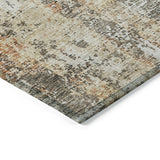 Machine Washable Indoor/ Outdoor Abstract Contemporary Chantille Rug