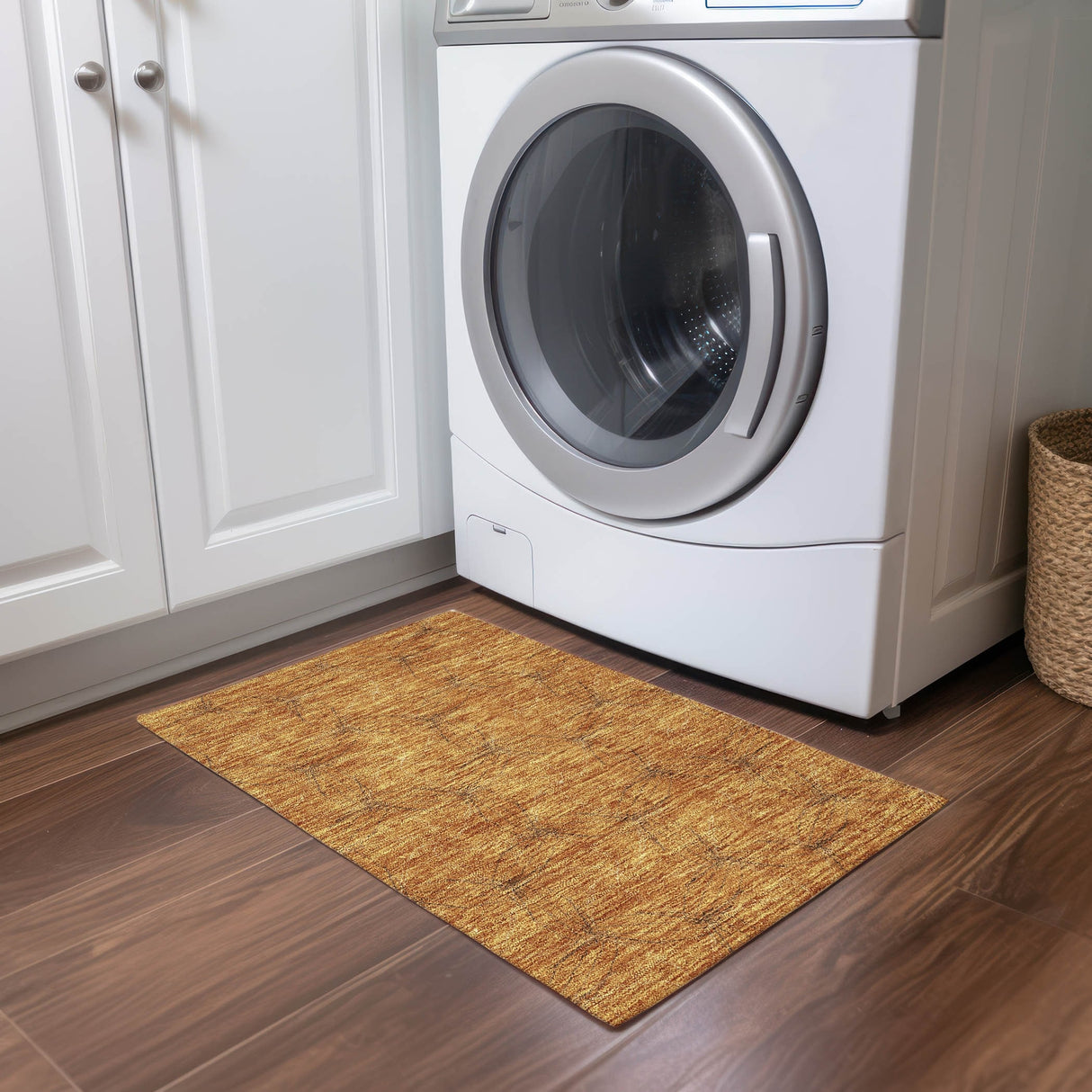Machine Washable Indoor/ Outdoor Abstract Contemporary Chantille Rug