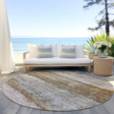 Machine Washable Indoor/ Outdoor Abstract Contemporary Chantille Rug