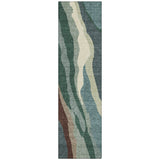 Machine Washable Indoor/ Outdoor Abstract Contemporary Chantille Rug