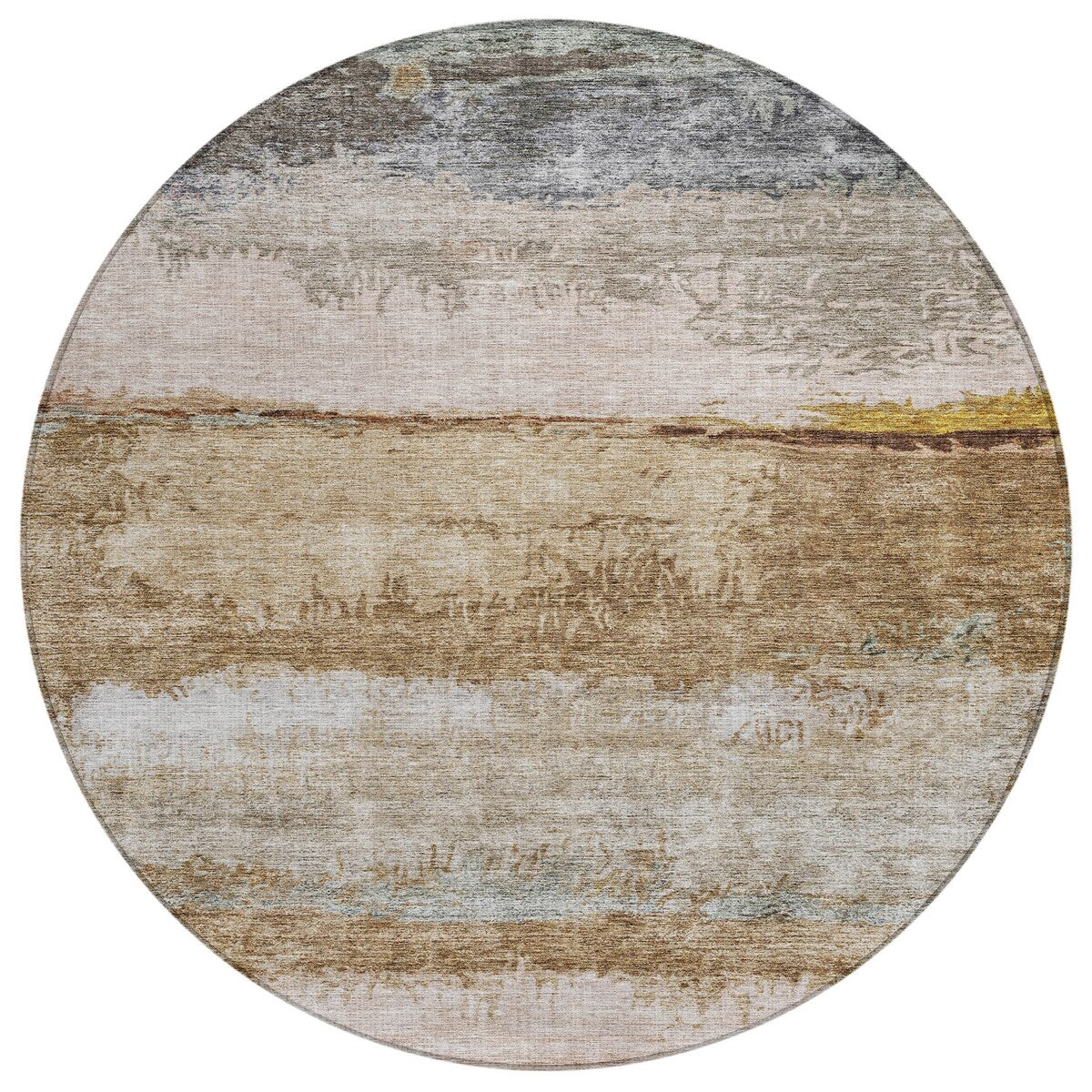 Machine Washable Indoor/ Outdoor Abstract Contemporary Chantille Rug