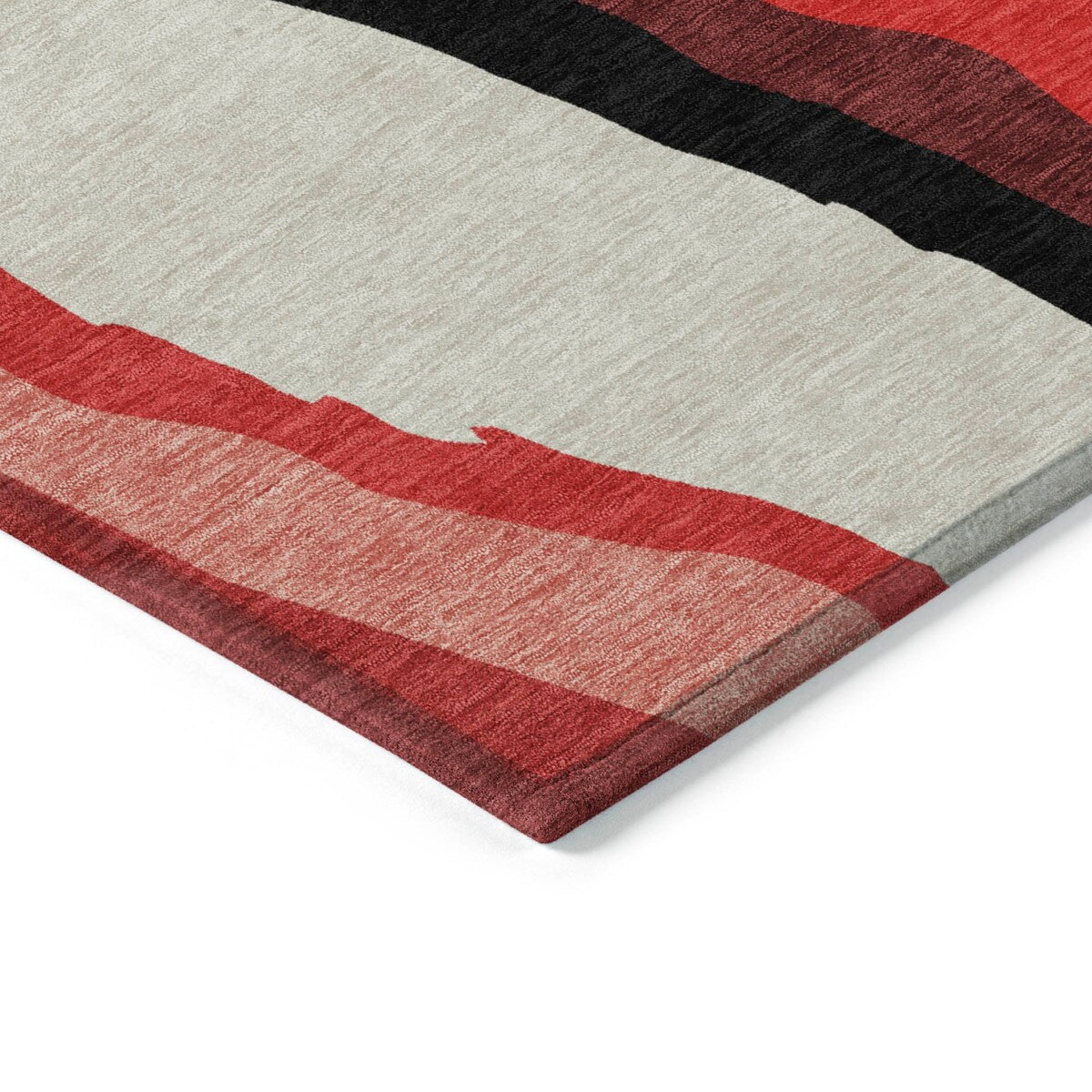 Machine Washable Indoor/ Outdoor Abstract Contemporary Chantille Rug