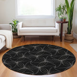 Machine Washable Indoor/ Outdoor Abstract Contemporary Chantille Rug