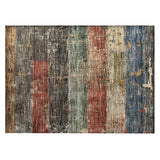 Machine Washable Indoor/ Outdoor Abstract Contemporary Chantille Rug