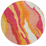 Machine Washable Indoor/ Outdoor Abstract Contemporary Chantille Rug