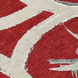 Machine Washable Indoor/ Outdoor Abstract Contemporary Chantille Rug
