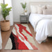 Machine Washable Indoor/ Outdoor Abstract Contemporary Chantille Rug
